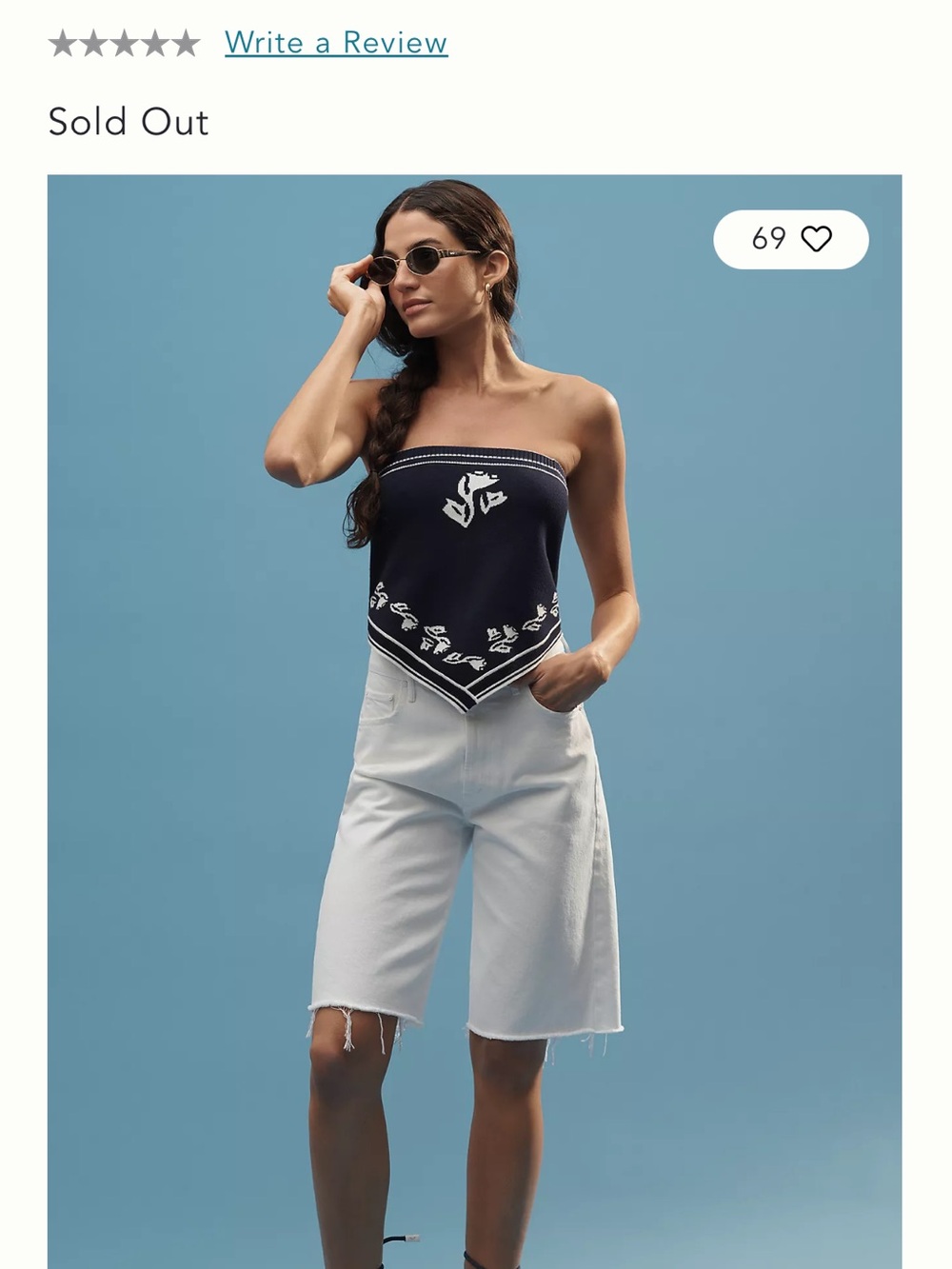 MOTHER white Bermuda jeans pants
